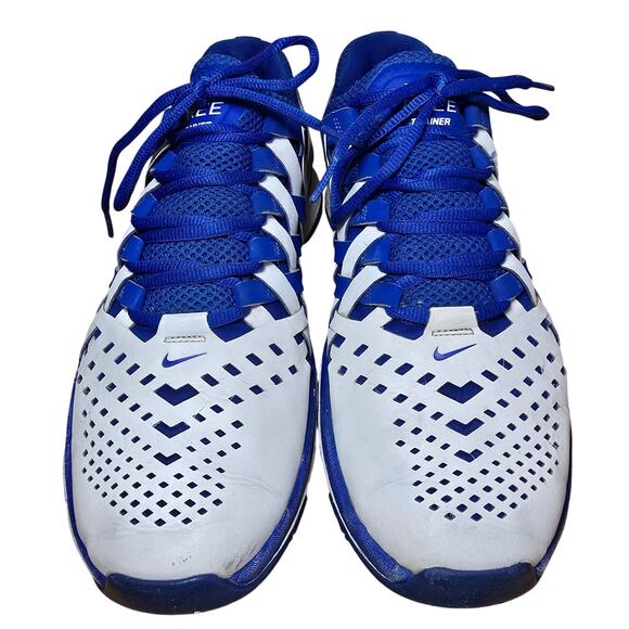 Nike Men's Training Lunar Woven Leather Trainers 579811-402 Blue/White Size 10 - Picture 3 of 8